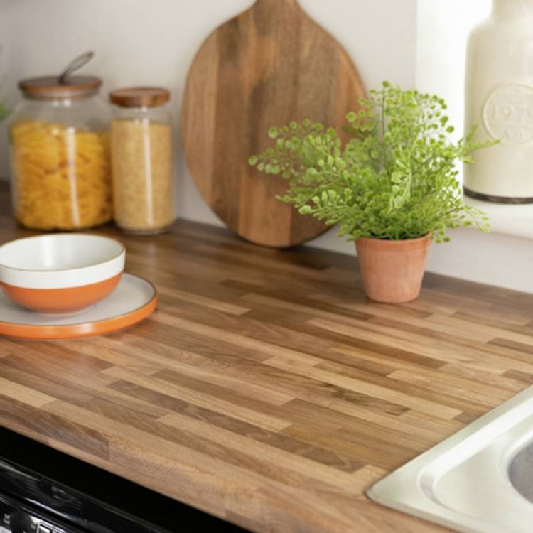 D-C-Fix self-adhesive walnut block brown vinyl film pack of 3 (British brand)