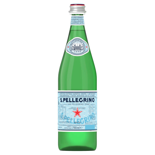 San Pellegrino Sparkling Natural Mineral Water Glass 750ml GOODS Sainsburys   