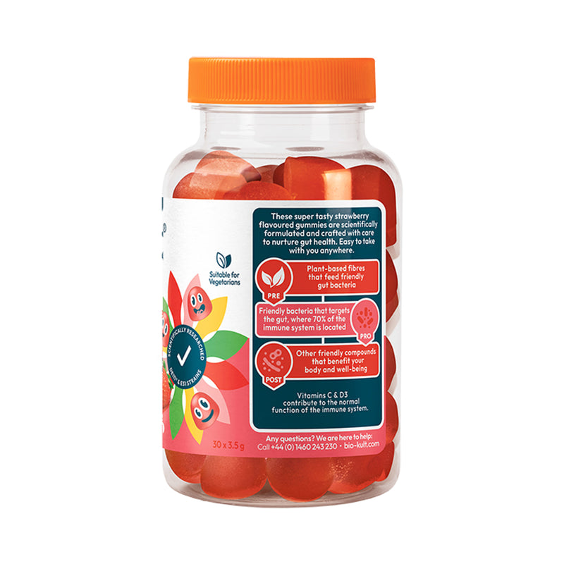 Bio-Kult Kids Vitamin Gummies Strawberry 30 Pack - British product