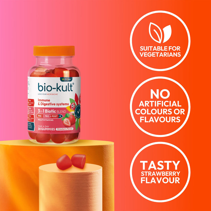 Bio-Kult Kids Vitamin Gummies Strawberry 30 Pack - British product