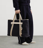 Dolce&Gabbana cotton-leather tote bag with logo patch (British brand)