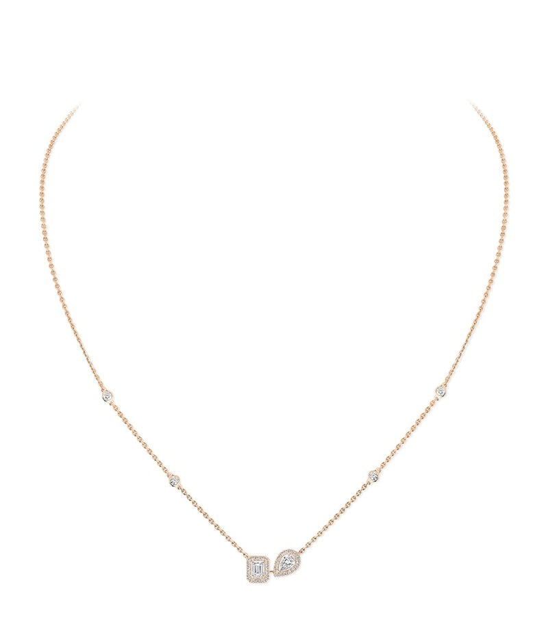 Messika My Twin pink gold diamond necklace 0.30ct, imported from the UK