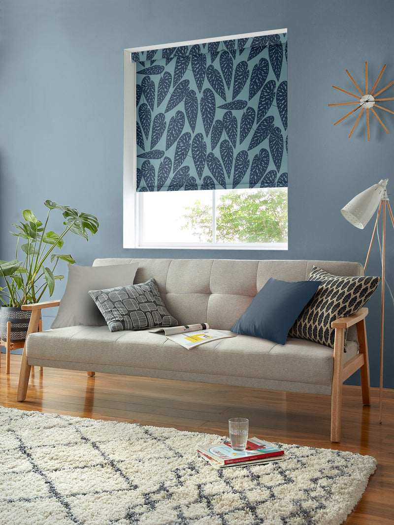 MissPrint Blue Leaf Tropics roller blinds - British product