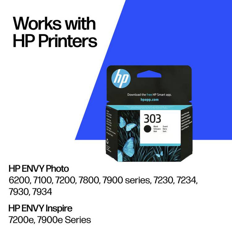 HP 303 black original ink cartridge 4ml - British product