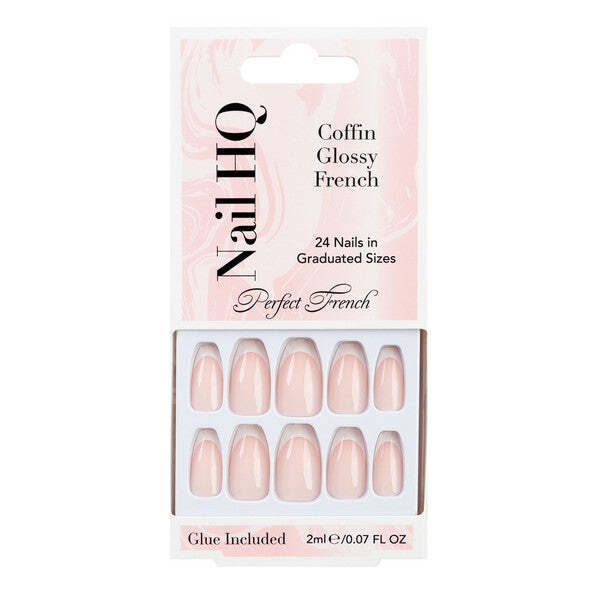 Nail HQ Coffin French Nails 24 pieces, imported from the UK