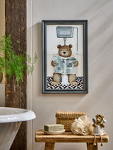 Next Black Bertie Bear on the Loo Framed Wall Art 40x23x2cm- Buy online at McGrocer