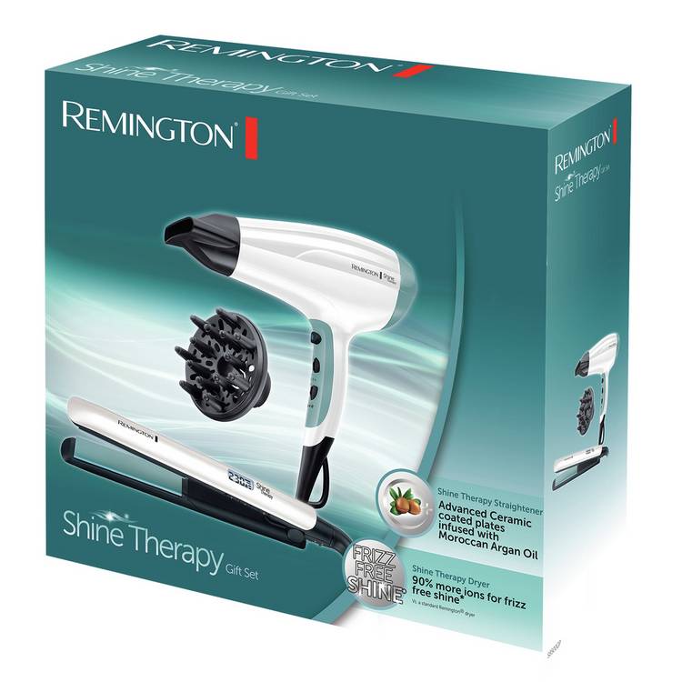 Remington Shine Therapy hair straightener and dryer gift set - British product