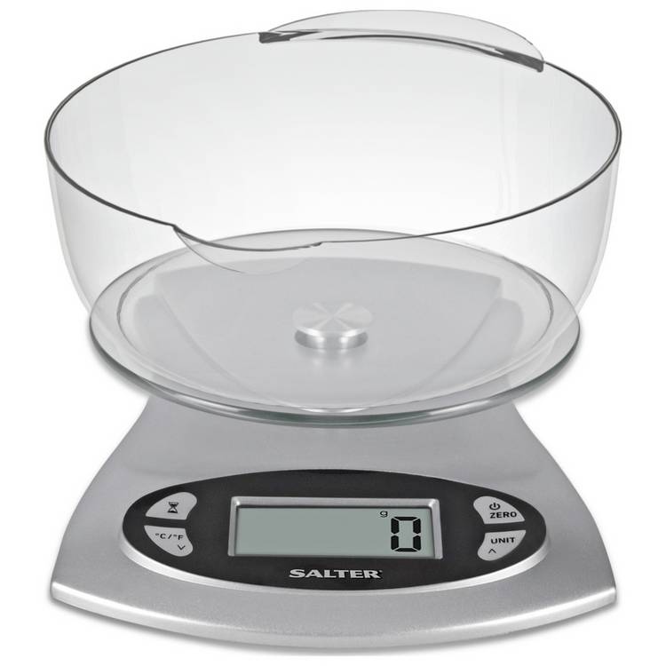 Salter electronic bowl scale silver 1.8L (British brand)