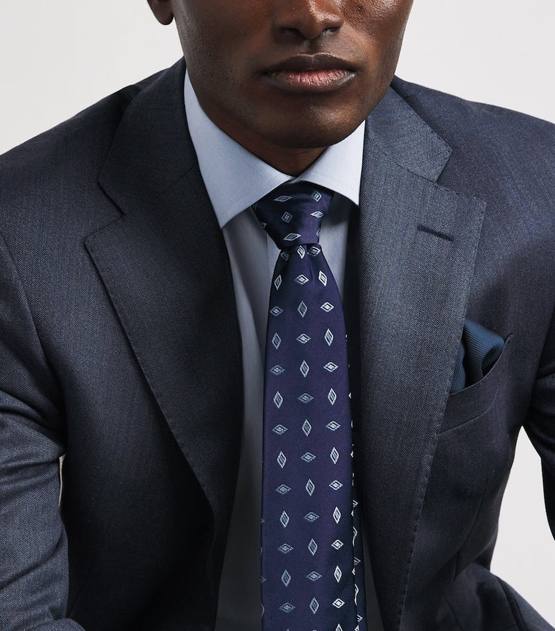 Giorgio Armani silk geometric jacquard tie 8cm - British product