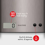 Salter stainless steel digital kitchen scales 3kg capacity, UK version