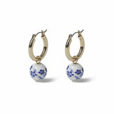 Argos Freedom Blue & White Mosaic Ball Hoop Earrings- Buy online at McGrocer