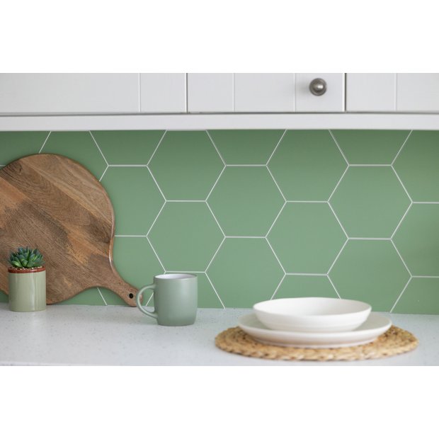Wallpops hexagon green tiles wall sticker pack 9 (British brand)