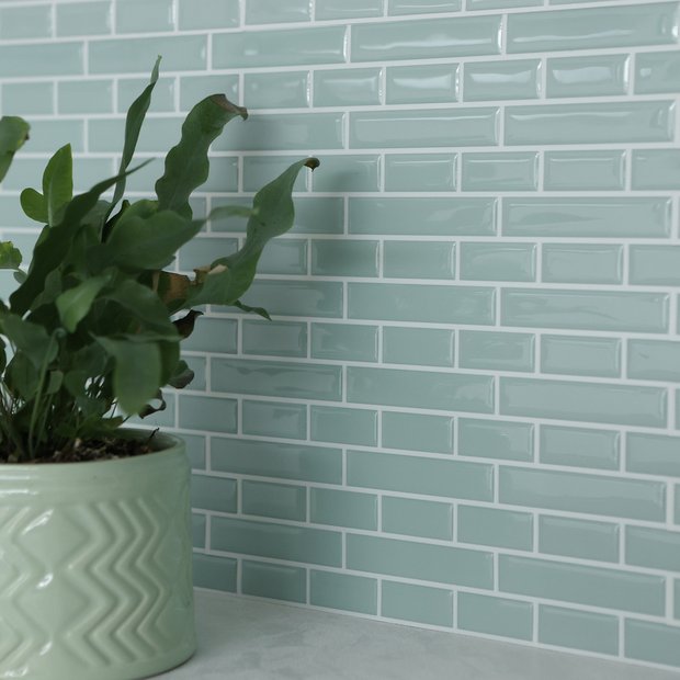 In Home 3D blue tiles wall sticker pack of 4 - British product