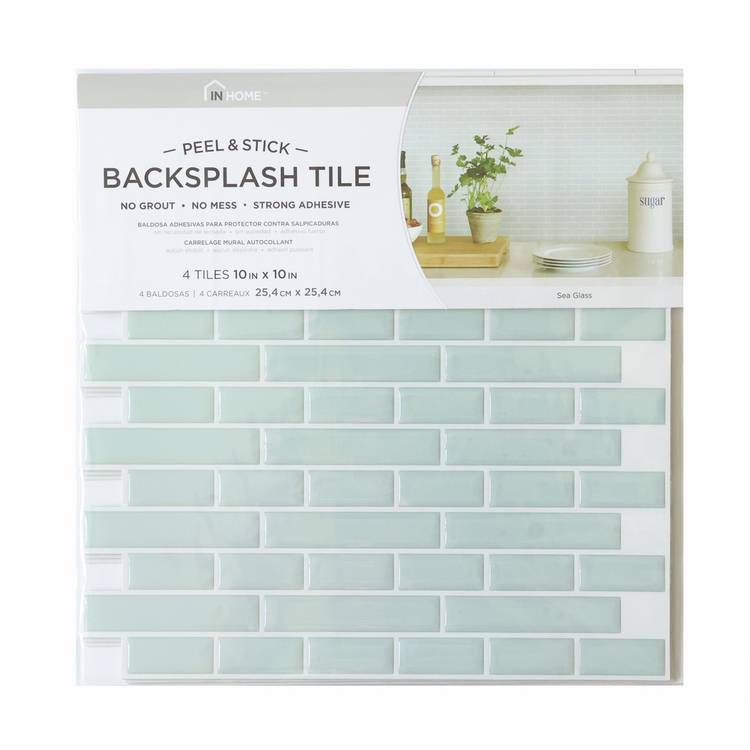 In Home 3D blue tiles wall sticker pack of 4 - British product
