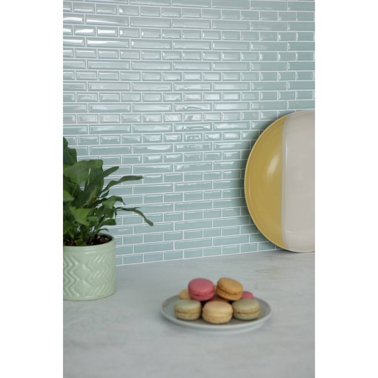 In Home 3D blue tiles wall sticker pack of 4 - British product