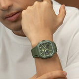 Lacoste Octagonal Watch green dial silicone strap, imported from the UK