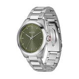 Hugo stainless steel green dial bracelet watch (British brand)
