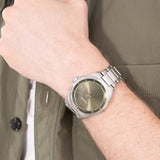 Hugo stainless steel green dial bracelet watch (British brand)