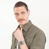 Hugo stainless steel green dial bracelet watch (British brand)