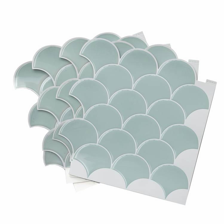 In Home self-adhesive blue wall tiles pack of 4, UK version