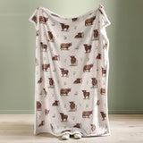 Catherine Lansfield highland cow throw white 270x130cm (British brand)