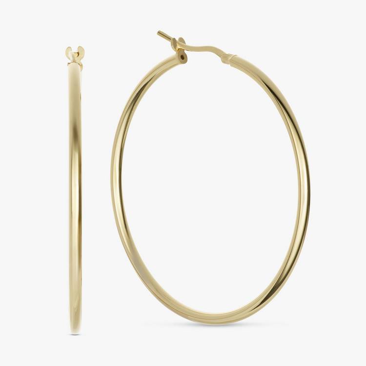 Revere 9ct gold plated hoop earrings 44mm (British brand)