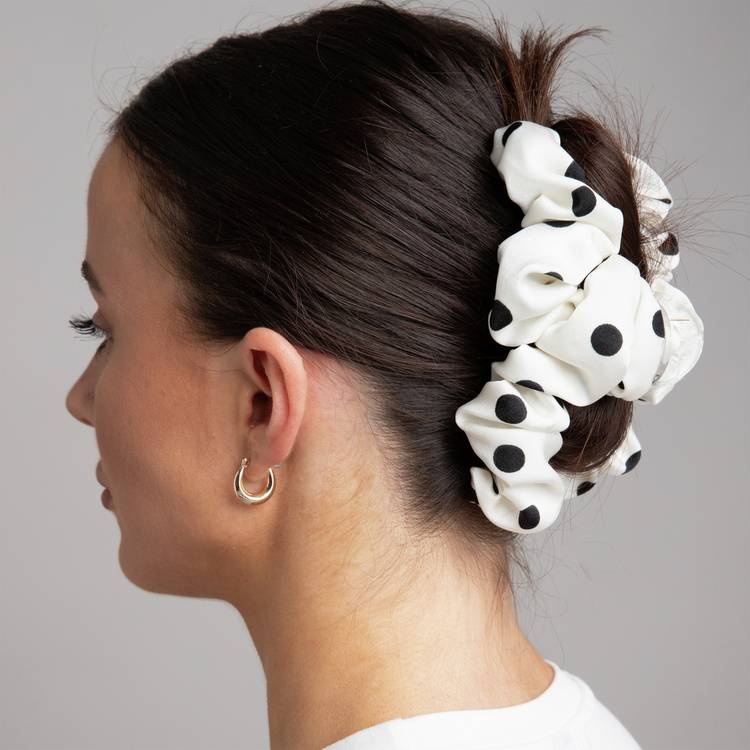 Freedom ruched polka dot hair claw - British product