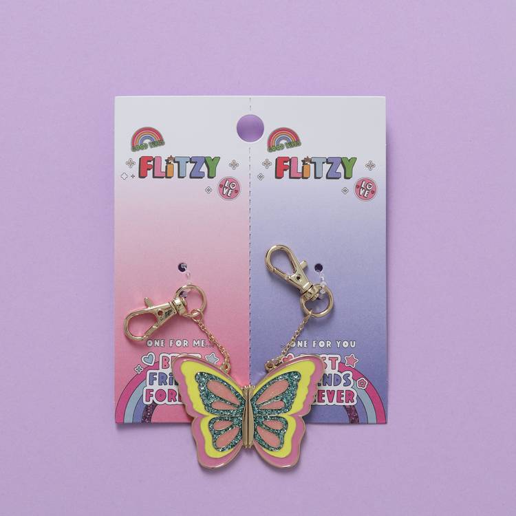 Flitzy BFF butterfly charm keyrings set of 2 imported from the UK