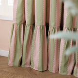 Wylder Birdie Stripe curtains pink and green 117x137cm (British brand)