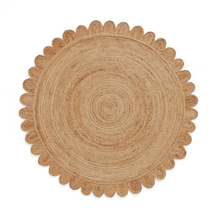 Think Rugs Savannah round jute flatweave rug 120cm, imported from the UK