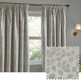 Argos Wylder Grace Leaf Floral Pencil Pleat Curtains Grey 117x137cm- Buy online at McGrocer