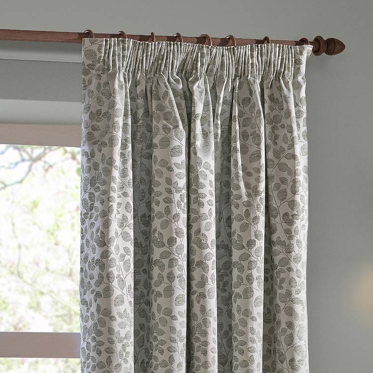 Wylder Grace Leaf curtains grey 117x137cm, imported from the UK