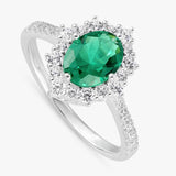 Argos Revere Sterling Silver Emerald Green Cluster Ring - Medium- Buy online at McGrocer