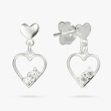 Argos Revere Sterling Silver Cubic Zirconia Heart Drop Earrings- Buy online at McGrocer