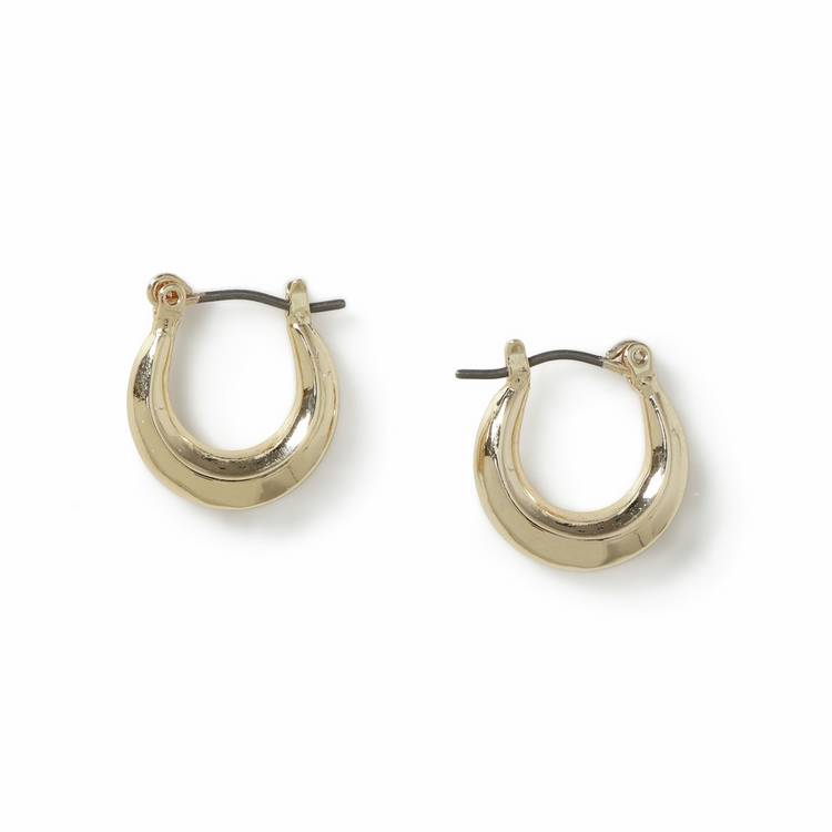Freedom gold-tone mini hoop earrings 20mm, UK version
