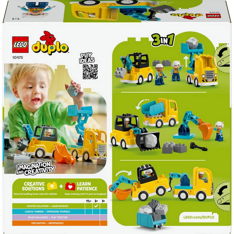 LEGO DUPLO 3 in 1 construction vehicles building toy 22 pieces, imported from the UK