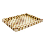 Habitat checkered resin brown white coffee table tray (British brand)