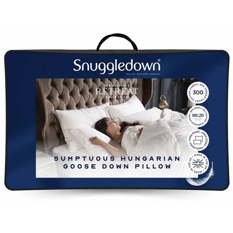 Snuggledown medium soft goose down pillow 48x74cm (British brand)