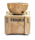 Marchanta dark travertine candle holder 36cm - British product