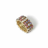 Freedom multi gem crystal fashion ring one size, imported from the UK