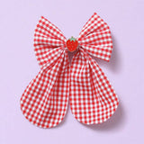 Flitzy strawberry gingham hair bow (British brand)