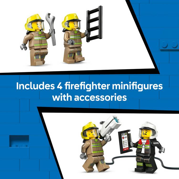 LEGO City Airport Fire Engine toy building set with minifigures - British product