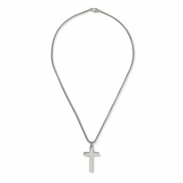 Uncommon Souls silver-tone cross pendant necklace, imported from the UK