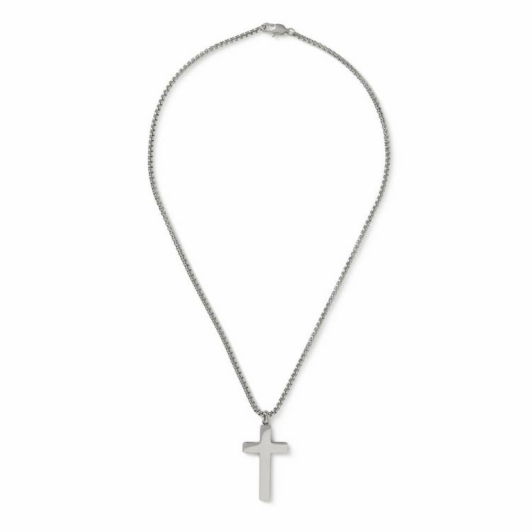 Uncommon Souls silver-tone cross pendant necklace, imported from the UK