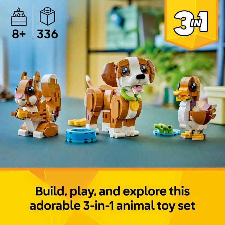 LEGO Creator 3in1 Playful Puppy Dog building toy 336 pieces, imported from the UK