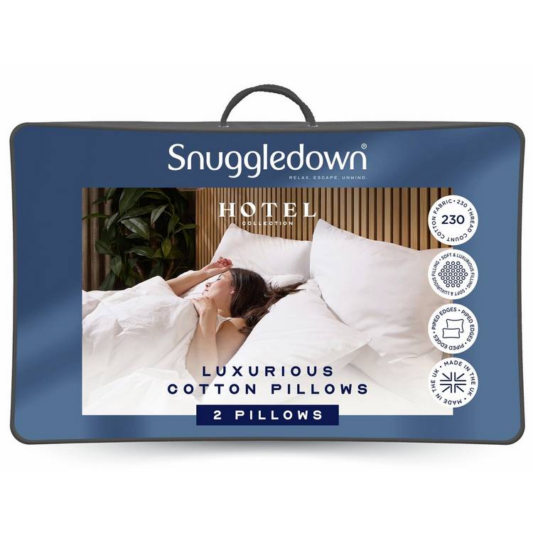 Snuggledown Hotel Cotton Medium Soft pillow 2 pack British brand
