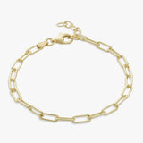 Argos Revere 9ct Gold Plated Sterling Silver Long Link Bracelet- Buy online at McGrocer