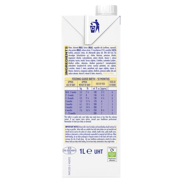 SMA Pro 1 First Infant Milk Ready to Use From Birth   1L - McGrocer