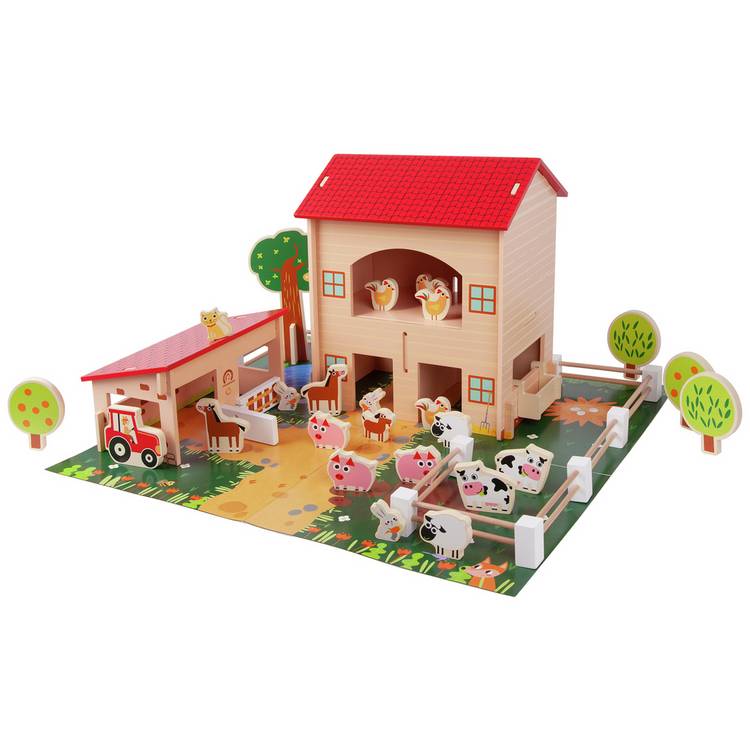 Chad Valley wooden farm 40 piece set, UK version