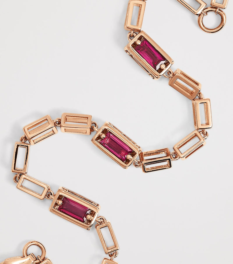 Suzanne Kalan rose gold and ruby large block chain bracelet, imported from the UK